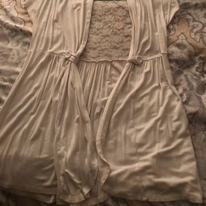 White short sleeve Lacey cover up